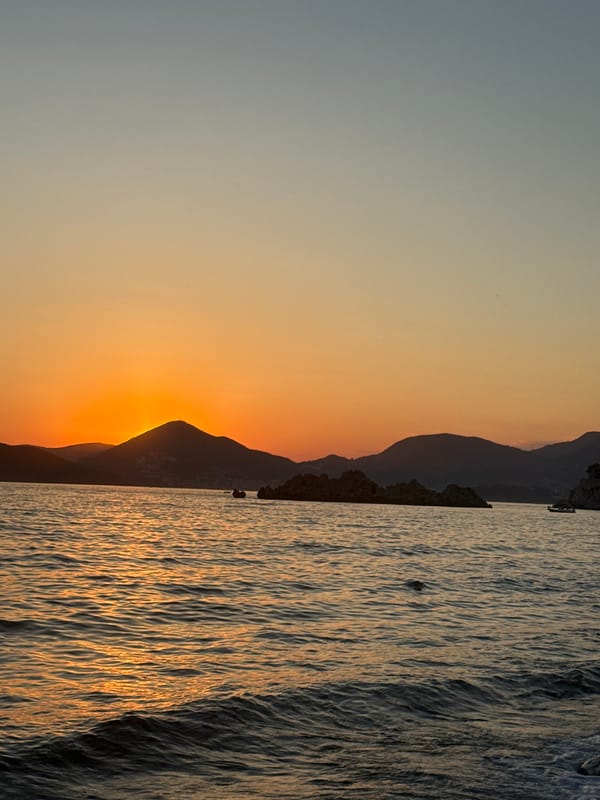Sunset over the Adriatic from the Montenegro coast