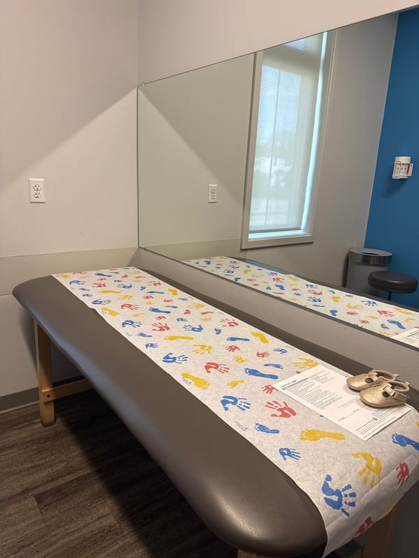 Medical examination room equipment documented in Hilliard, Ohio
