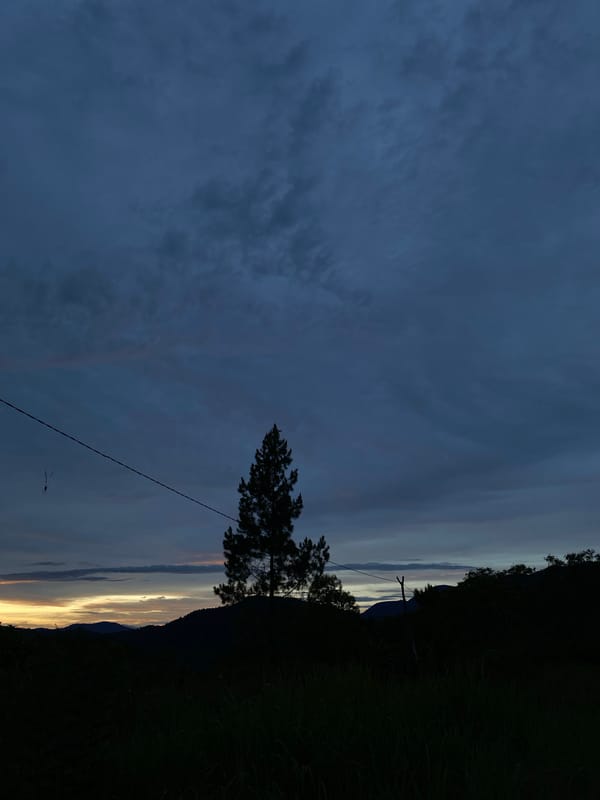 Dusk landscape captured in Sosial, Indonesia