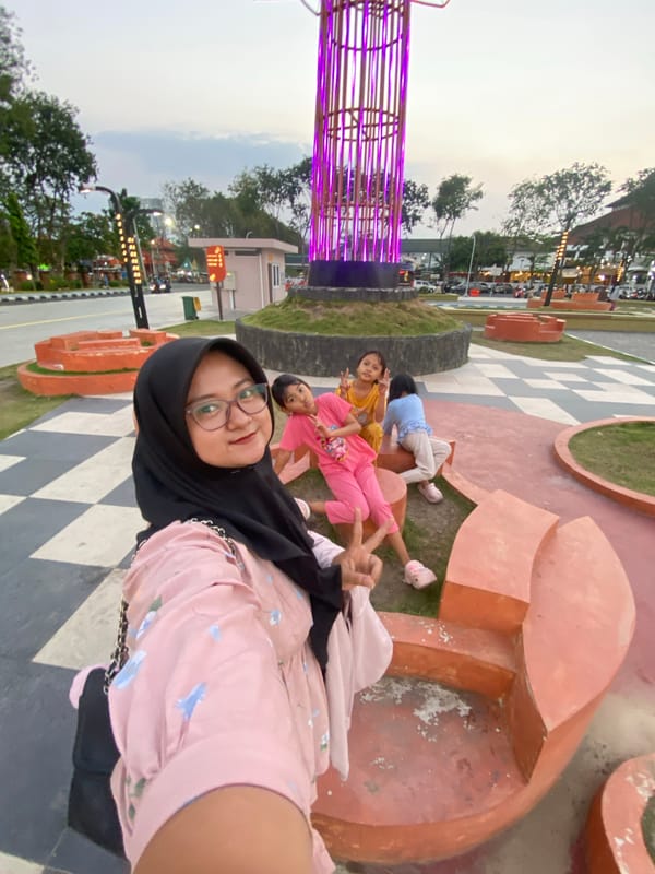 Kids and family at a modern park in Sidoarjo, Indonesia