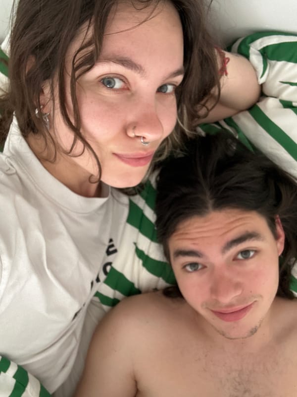 Intimate domestic moments shared between two young adults in Málaga
