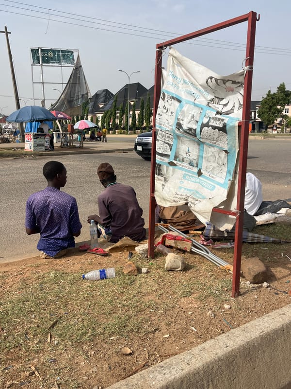 Roadside cooking scene observed in Karum, Nigeria