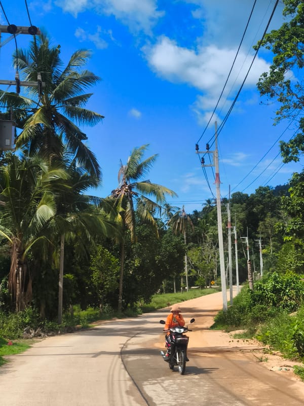 Rural roads and tropical greenery around Baan Lamai, Ko Samui
