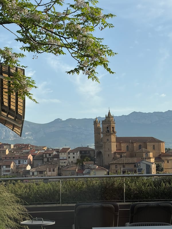 Morning rooftop dining scenes captured in Elciego, Spain