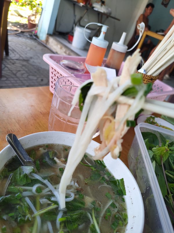 Morning pho breakfast in Phu Thuy Ward Vietnam