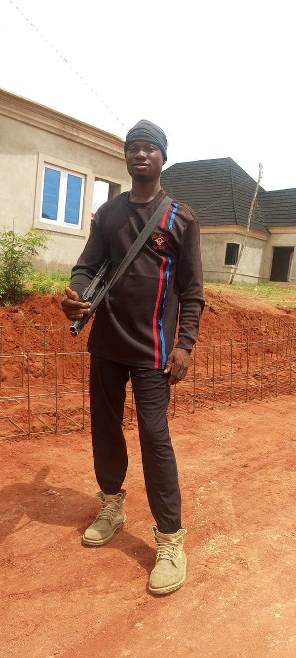 Road construction underway in Idah, Nigeria residential area