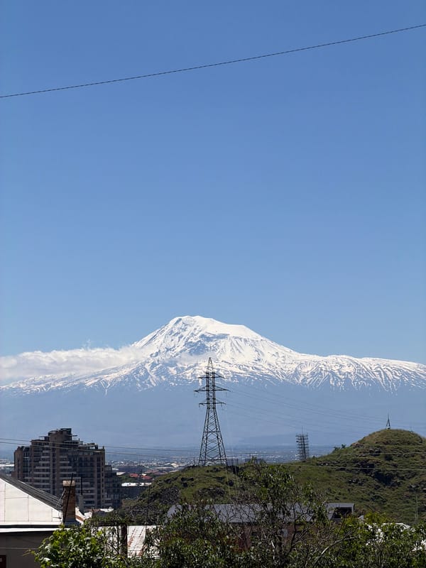 Clear morning views of Mount Ararat from Yerevan captured