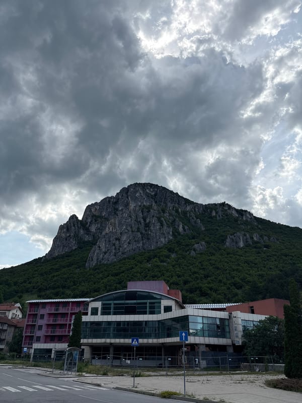 Witness documents Vratsa, Bulgaria cityscape and mountain views