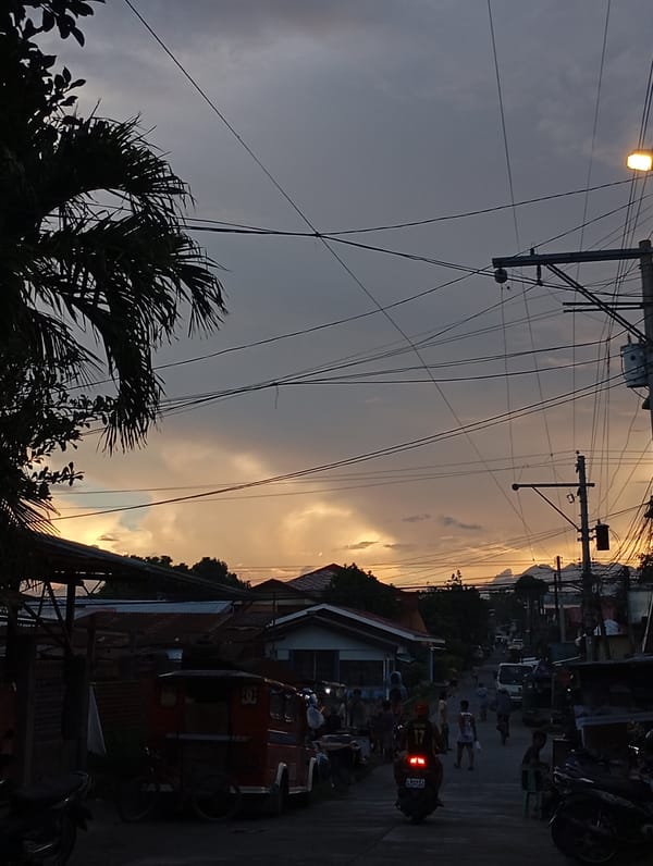 Twilight street scenes in Davao City residential areas