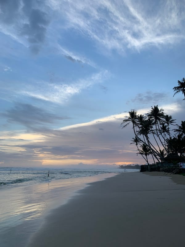 Sunset documented by witnesses at Kathaluwa beach, Sri Lanka