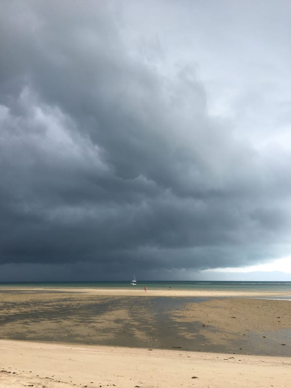 Storm clouds gather over Baan Kai beach, Thailand