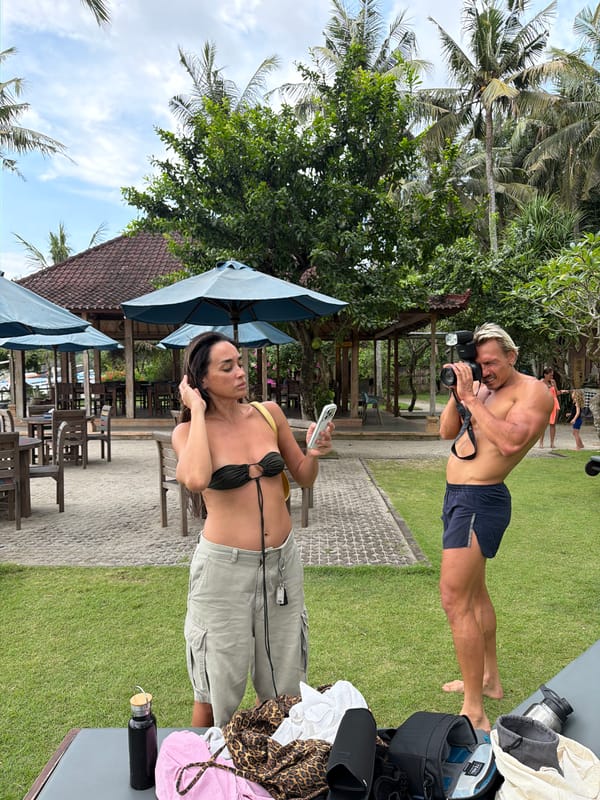 Beach photography session and collecting activities in Karangasem, Indonesia