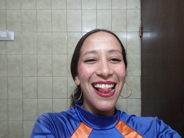 Woman takes bathroom selfies in Porlamar, Venezuela