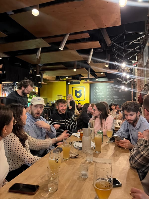 Late-night social gathering observed at Montreal industrial venue
