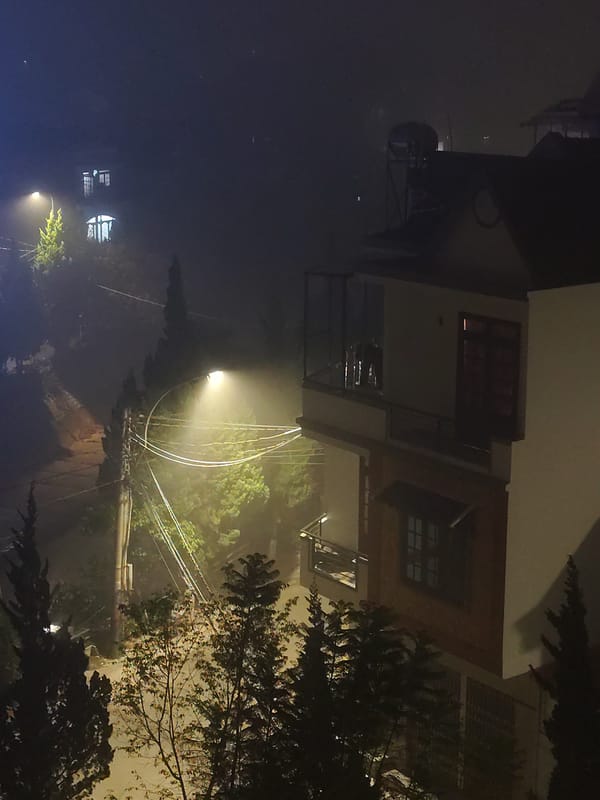 Da Lat dining and foggy night scenes documented