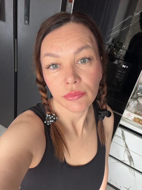 Woman takes early morning selfie in Chaikovsky, Russia