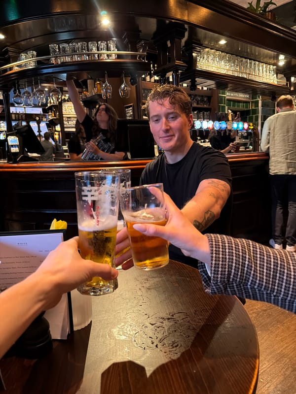Social gathering observed at London pub Friday evening
