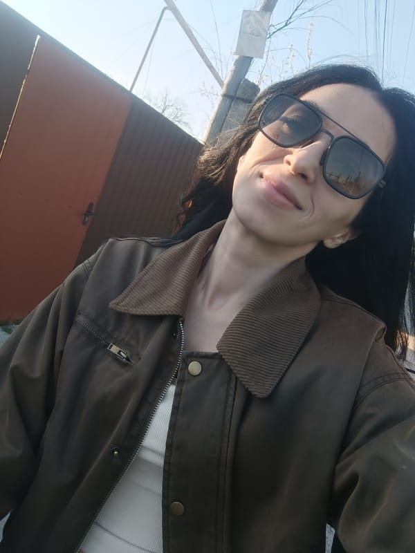 Woman photographed outdoors in Simferopol, Ukraine