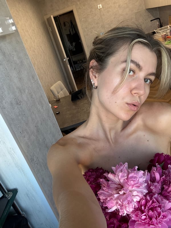 Afternoon at home with peonies and cats
