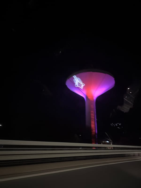 Nighttime window view captured in Wuppertal building