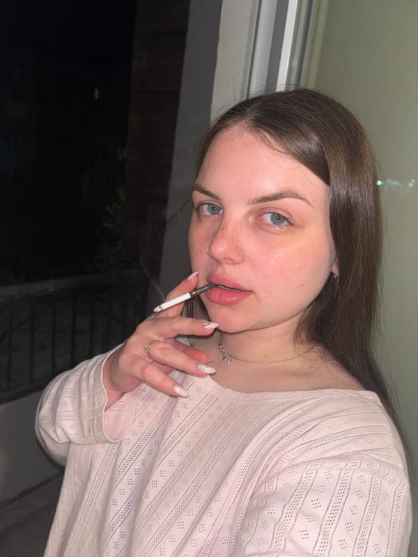 Woman photographed in multiple portraits in Chornomorskoe, Ukraine