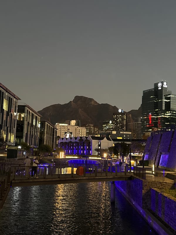 Evening documentation of Cape Town landmarks and waterfront scenes