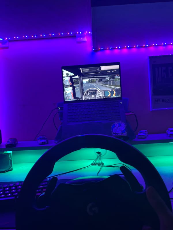 Gaming setup with racing simulation spotted in Nova Zagora