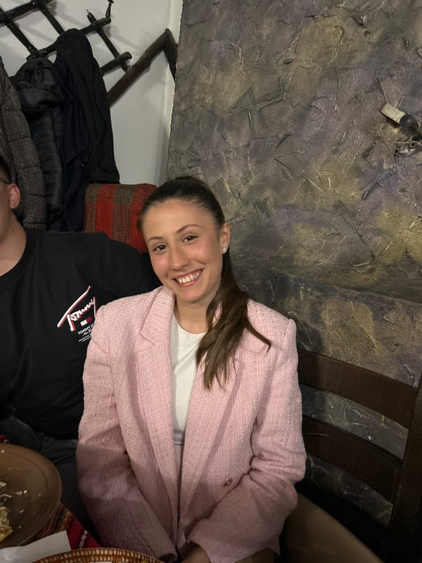 Evening social gathering documented in historic Lovech, Bulgaria
