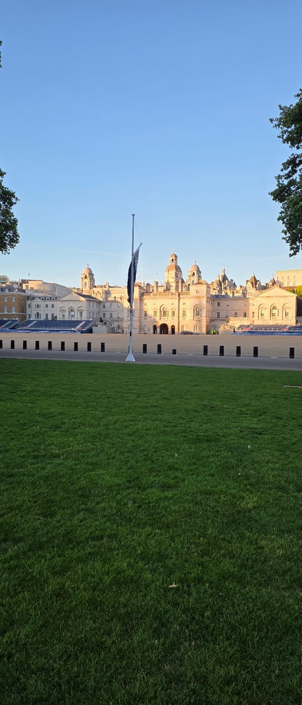 London royal district documented during evening hours June 12
