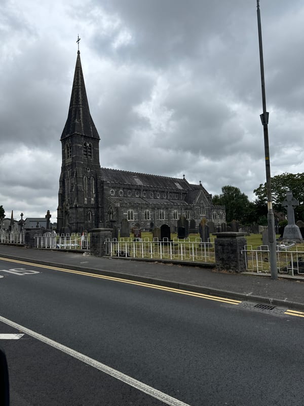 Road trip through Waterford under a grey August sky