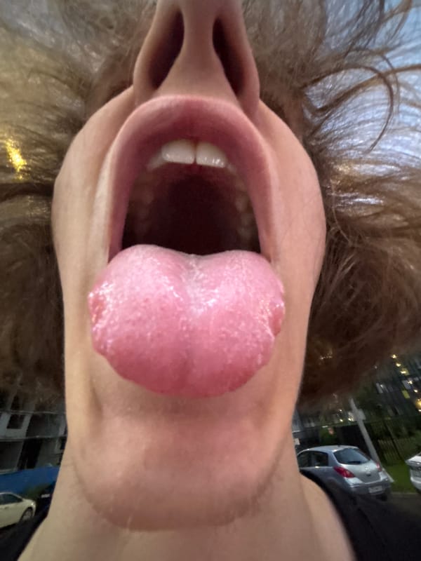 Cluster of experimental close-up face selfies shot in quick succession.