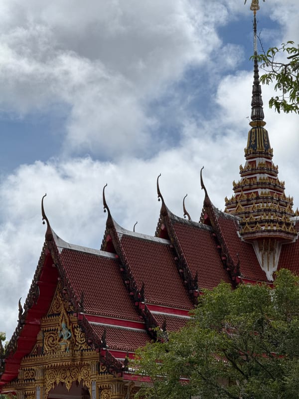 Morning at Wat Chalong: temple architecture, monks, and street life