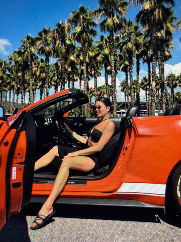Evening snapshots from Sirius: a pug, a convertible, and good night