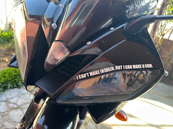 Motorcycle spotted with explicit sticker in Banya, Bulgaria
