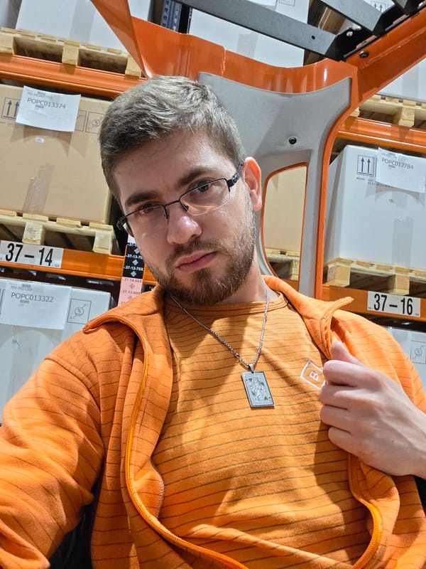 Men take warehouse selfies in Plovdiv facility