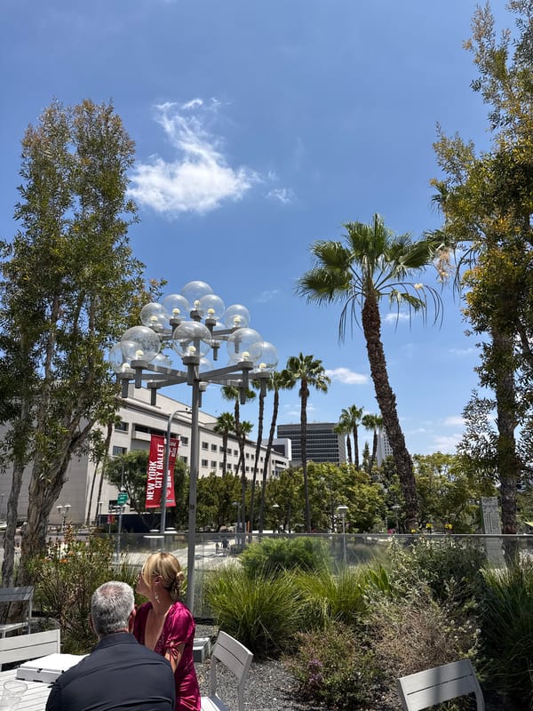 Evening at LA's Music Center, dining and architecture on display
