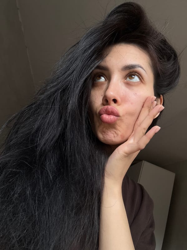 Woman takes selfies in Votkinsk, Russia Friday morning