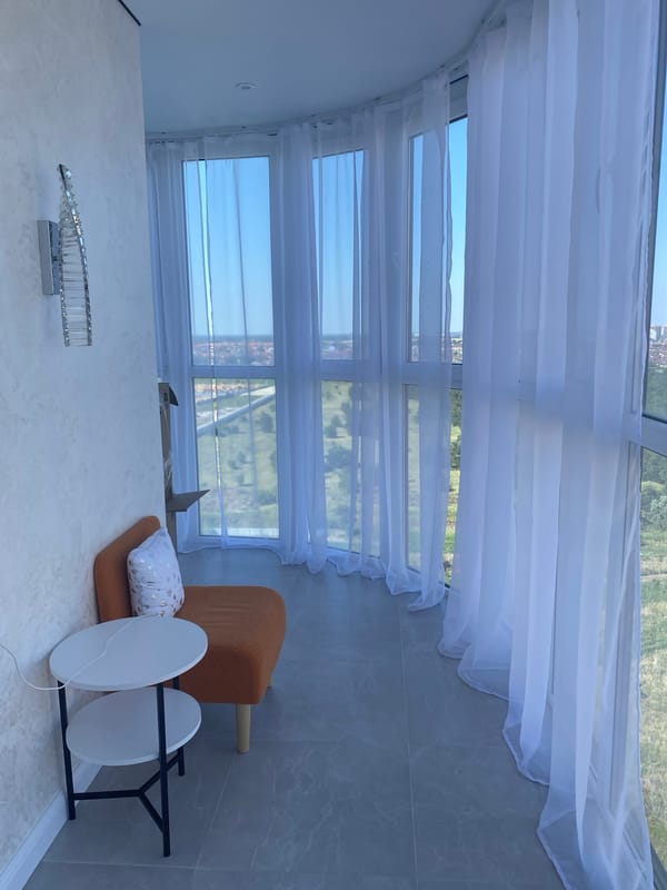 Interior styling and city views on a clear afternoon