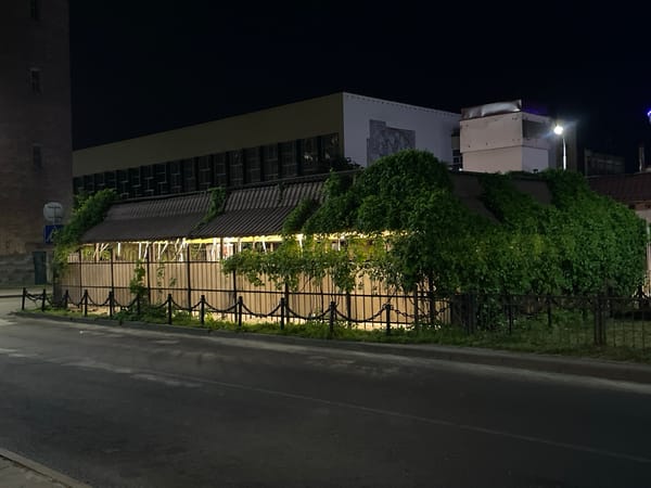Nighttime documentation of Brest, Belarus urban landmarks and streets