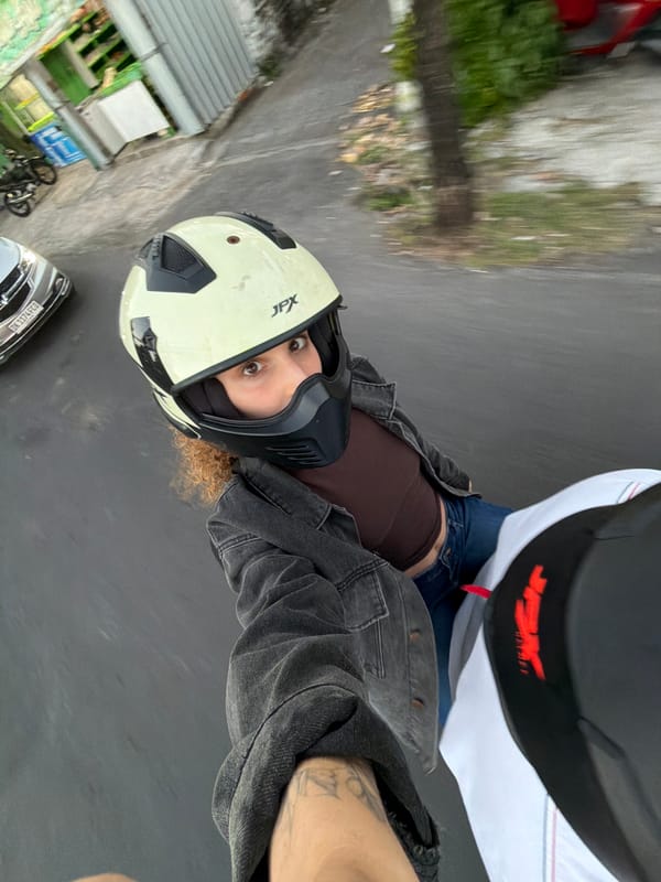 Motorcycle ride through North Kuta, Bali