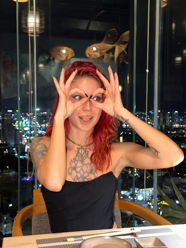 Night out at a Da Nang restaurant with city views and art