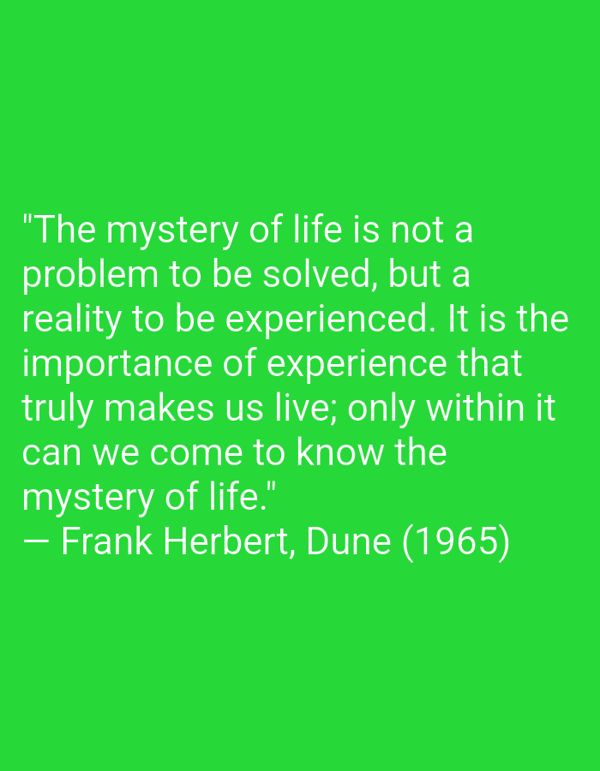 Inspirational quote about life's mystery spotted in Juan Griego