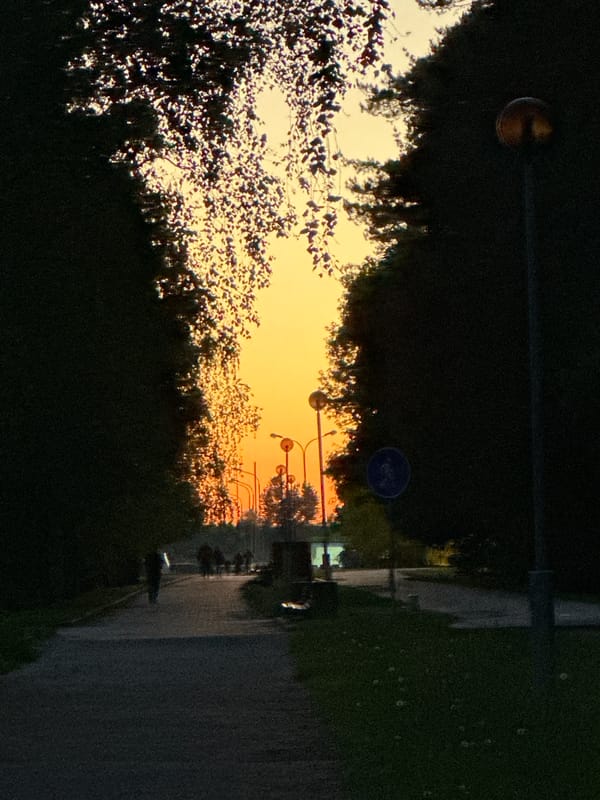 Sunset street scene captured in Minsk, Belarus