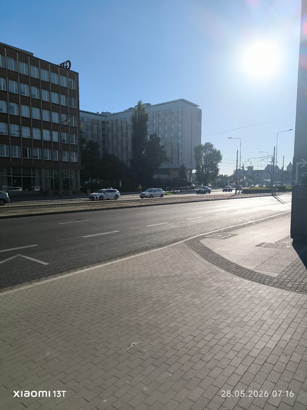 Morning walk documented through central Poznan streets and transit