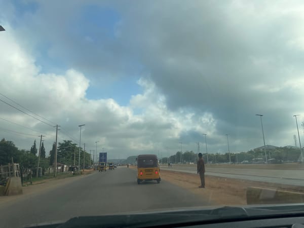 Morning road trip through Abuja's busy multi-lane streets