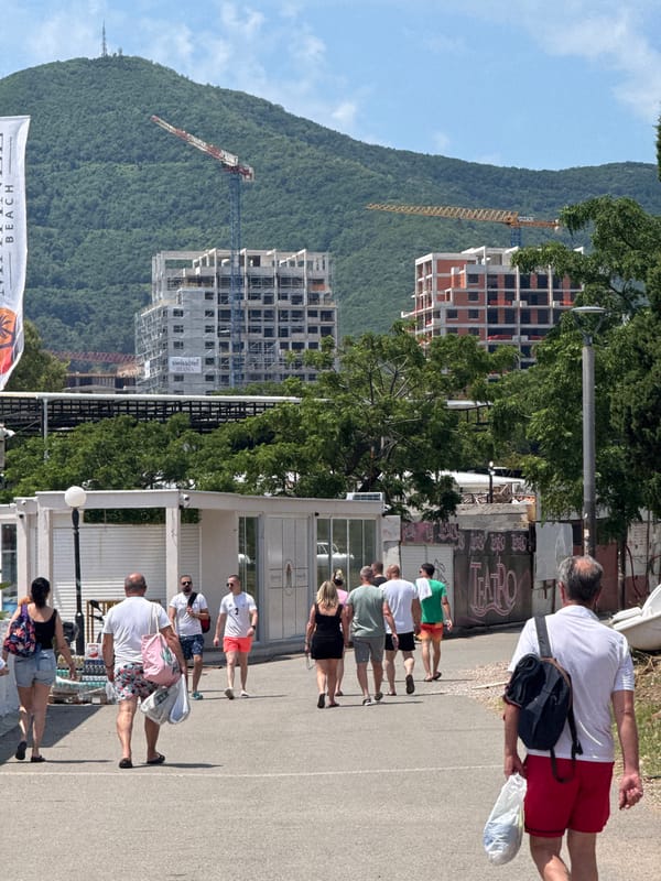Summer morning life captured in Montenegro's Bečići resort town