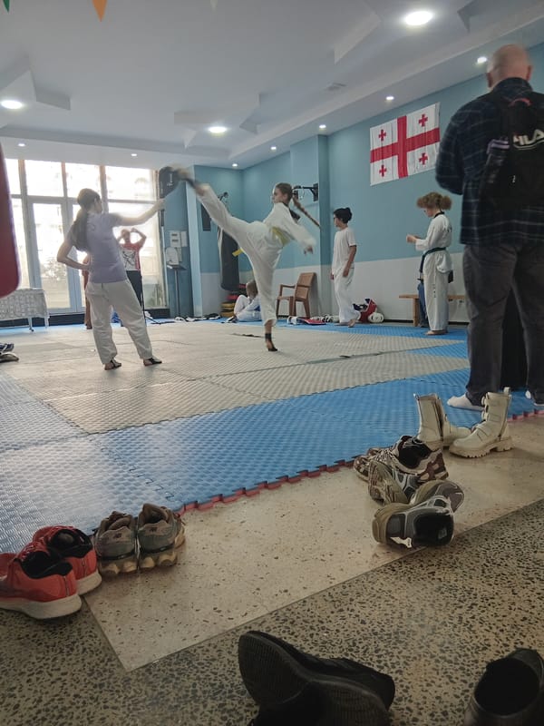 Taekwondo training session underway in Batumi martial arts facility