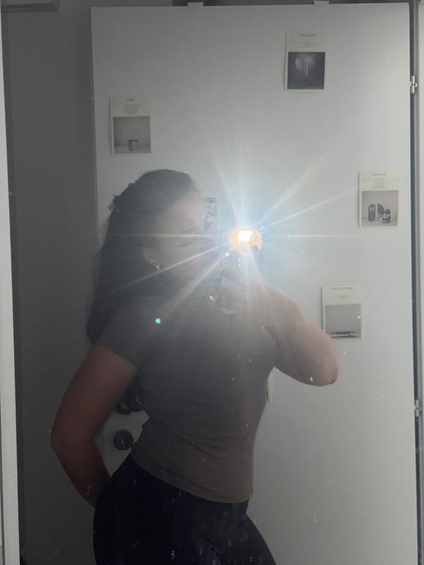 Mirror selfie with flash captured in Milan indoor setting