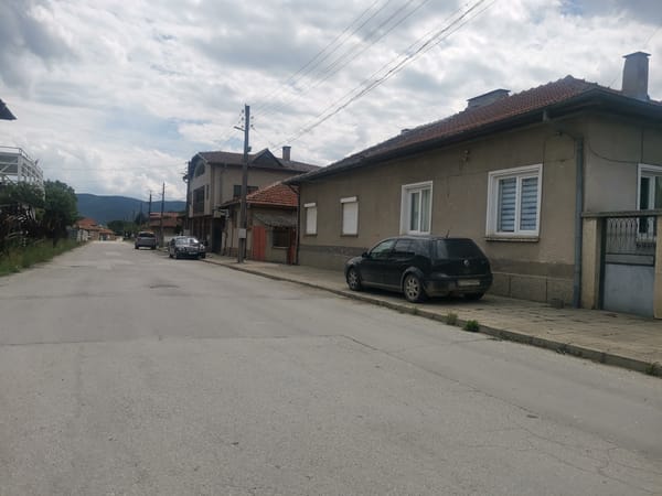 Overcast midday street scenes documented in Ihtiman, Bulgaria