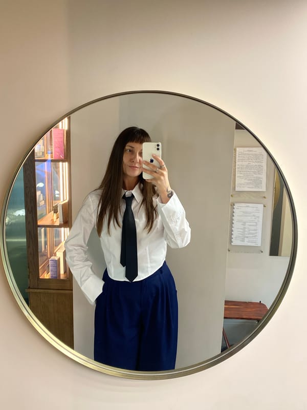 Morning mirror selfies before a medical shift in Votkinsk